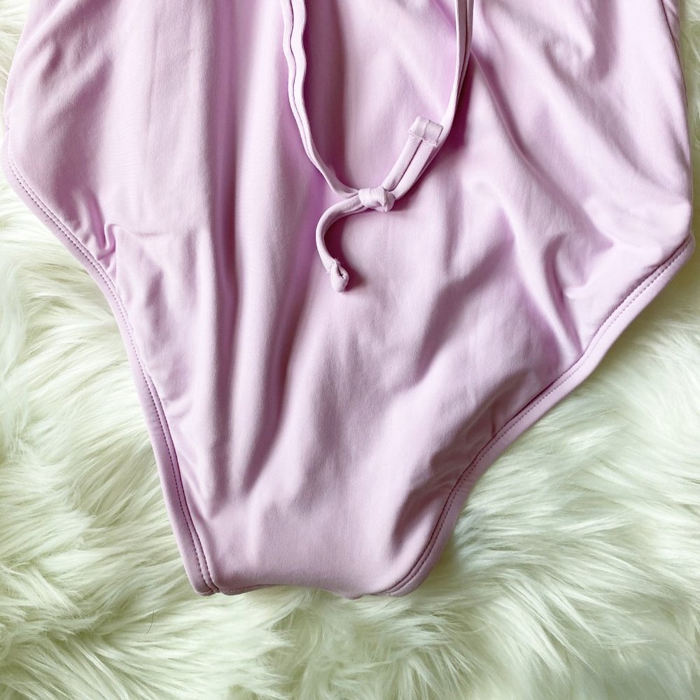 Free Press Dani Ruffle Pink One Piece Swimsuit S - Picture 12 of 13
